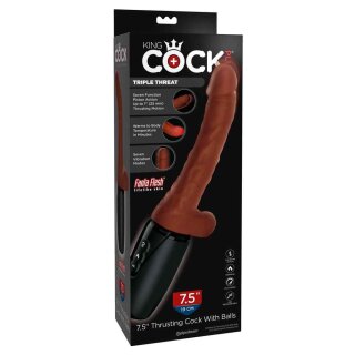 King Cock Plus 7,5" Thrusting with Balls Brown