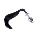 Buttplug with Horsetail Black 3 cm