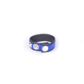 Rainbow Leather Cock Strap Black & Blue