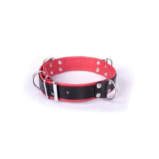 Deluxe Bondage Collar Black & Red