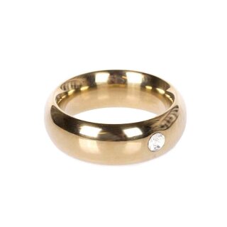 Gold Donut Cockring with Jewel Thick 50 mm