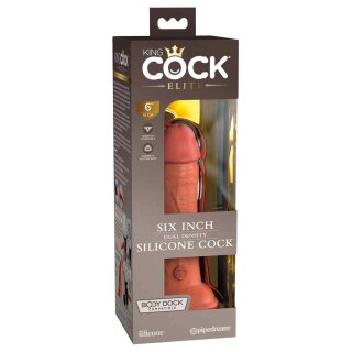 King Cock Elite Dual Density Silicone Cock Tan 15 cm