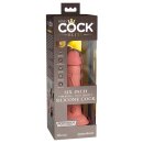 King Cock Elite 6“ Vibrating + Dual Density Silicone Cock Tan
