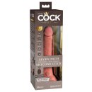 King Cock Elite 7“ Vibrating + Dual Density Silicone Cock with Remote Light
