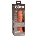 King Cock Elite 8“ Vibrating + Dual Density Silicone Cock Tan