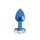 Kiotos - Aluminium Buttplug Blue with Clear Gem 2,8 cm