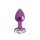 Kiotos - Aluminium Buttplug Purple with Clear Gem 2,8 cm