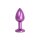 Kiotos - Aluminium Buttplug Purple with Clear Gem 2,8 cm