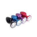 Kiotos - Aluminium Buttplug Red with Clear Gem 2,8 cm