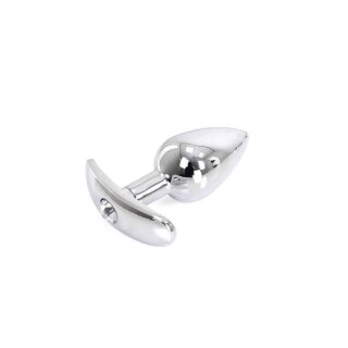 Aluminium Handle Buttplug Clear Gem