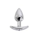 Aluminium Handle Buttplug Clear Gem
