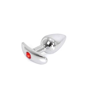 Aluminium Handle Buttplug Red Gem