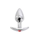 Aluminium Handle Buttplug Red Gem