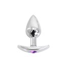 Aluminium Handle Buttplug Purple Gem