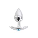 Aluminium Handle Buttplug Blue Gem