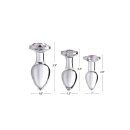 Pink Gem Glass Anal Plug Small