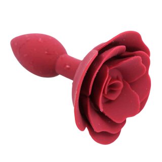 Kiotos - Red Rose Silicone Anal Plug 3 cm