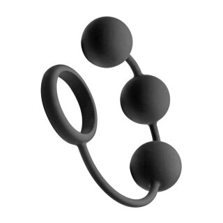 Silicone Cock Ring with 3 Weighted Balls