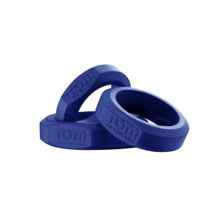 3 Piece Silicone Cock Ring Set - Blue