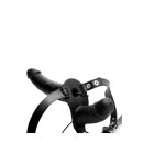 Supreme Pleasure Vibrating Double Ended Dildo w/Harness Black