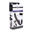 Slim Rider Ribbed Vibrating Strapless Strap-on Black