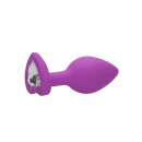 Diamond Heart Butt Plug Regular Purple 2,8 cm