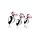 Pink Heart Gem Anal Plug Set - 3 Pieces - Silver
