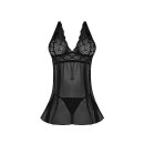 Baby Doll Fly Away Back & G-Set Black Queen Size 2 XL