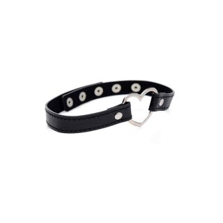 Master Series Dark Heart Chrome Heart Black Choker - Black