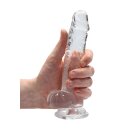 7" / 18 cm Realistic Dildo With Balls - Transparent