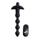 Vibrating Silicone Anal Beads & Remote Control - Black