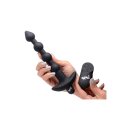 Vibrating Silicone Anal Beads & Remote Control - Black