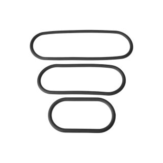 3 - Pack Silicone Slim  Wrap Ring - Black
