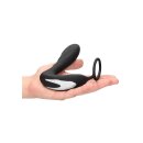 Ouch! E-stim & Vibr Butt plug with Cockring and Remote - Black