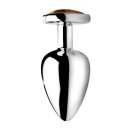 Booty Sparks Gemstones Tiger Eye Heart Large Anal Plug 4,1 cm
