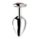 Booty Sparks Gemstones Red Jasper Heart Medium Anal Plug 3,4 cm