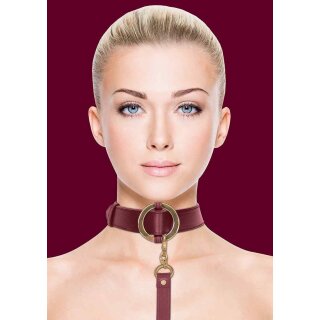 Ouch Halo - Collar With Leash - Burgundy