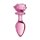 Glass Large Anal Plug - Pink Rose