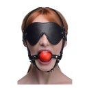 Strict Blindfold Harness with Ball Gag
