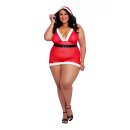 Santa Cutie Halter Bralette and Mini Skirt Set - Plus Size