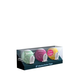 Satisfyer Masturbator Egg 3er Set Riffle,Bubble,Fierce