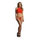 Festive Rhinestone Top And Thong Red One Size - Queen Size