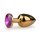 Metal Butt Plug No. 1 Gold/Purple 2,7 cm