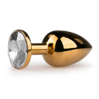 Metal Butt Plug No. 1 Gold/Clear 2,7 cm