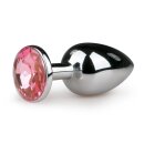Metal Butt Plug No. 1 Silver/Pink 2,7 cm