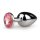 Metal Butt Plug No. 1 Silver/Pink 2,7 cm