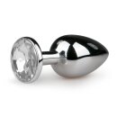 Metal Butt Plug No. 1 Silver/Clear 2,7 cm