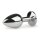 Metal Butt Plug No. 1 Silver/Clear 2,7 cm