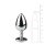 Metal Butt Plug No. 1 Silver/Clear 2,7 cm