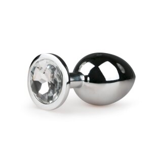 Metal Butt Plug No. 2 Silver/Clear 3,2 cm